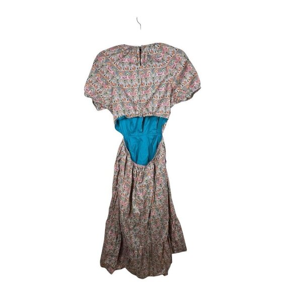 J. Crew Side Cutout Organic Cotton Dress in Liberty Giorgia Duke‎ Fabric Size 6 - Picture 4 of 16